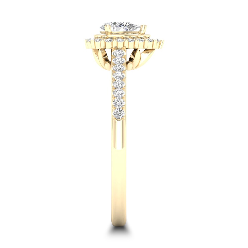Diamond Ring 1/3 ct tw Pear-shaped/Round-cut 14K Yellow Gold oDO8uYAc Diamond Ring 1/3 ct tw Pear-shaped/Round-cut 14K Yellow Gold oDO8uYAc
