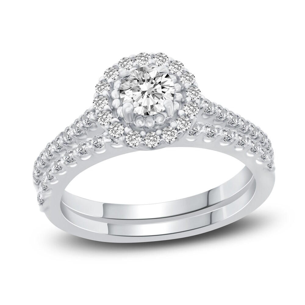 Diamond Bridal Set 1 ct tw Round 10K White Gold oJZTDoX5 Diamond Bridal Set 1 ct tw Round 10K White Gold oJZTDoX5