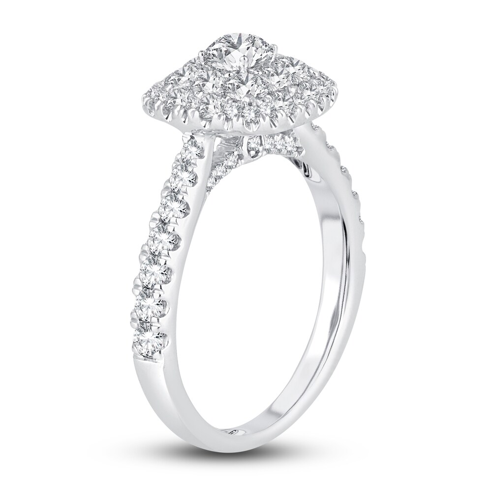 Diamond Engagement Ring 1-1/2 ct tw Round 14K White Gold oL5FEBgO Diamond Engagement Ring 1-1/2 ct tw Round 14K White Gold oL5FEBgO