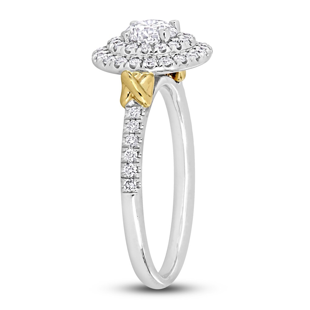 Diamond Y-Knot Engagement Ring 7/8 ct tw Round 14K Two-Tone Gold oNyeoZ69 Diamond Y-Knot Engagement Ring 7/8 ct tw Round 14K Two-Tone Gold oNyeoZ69