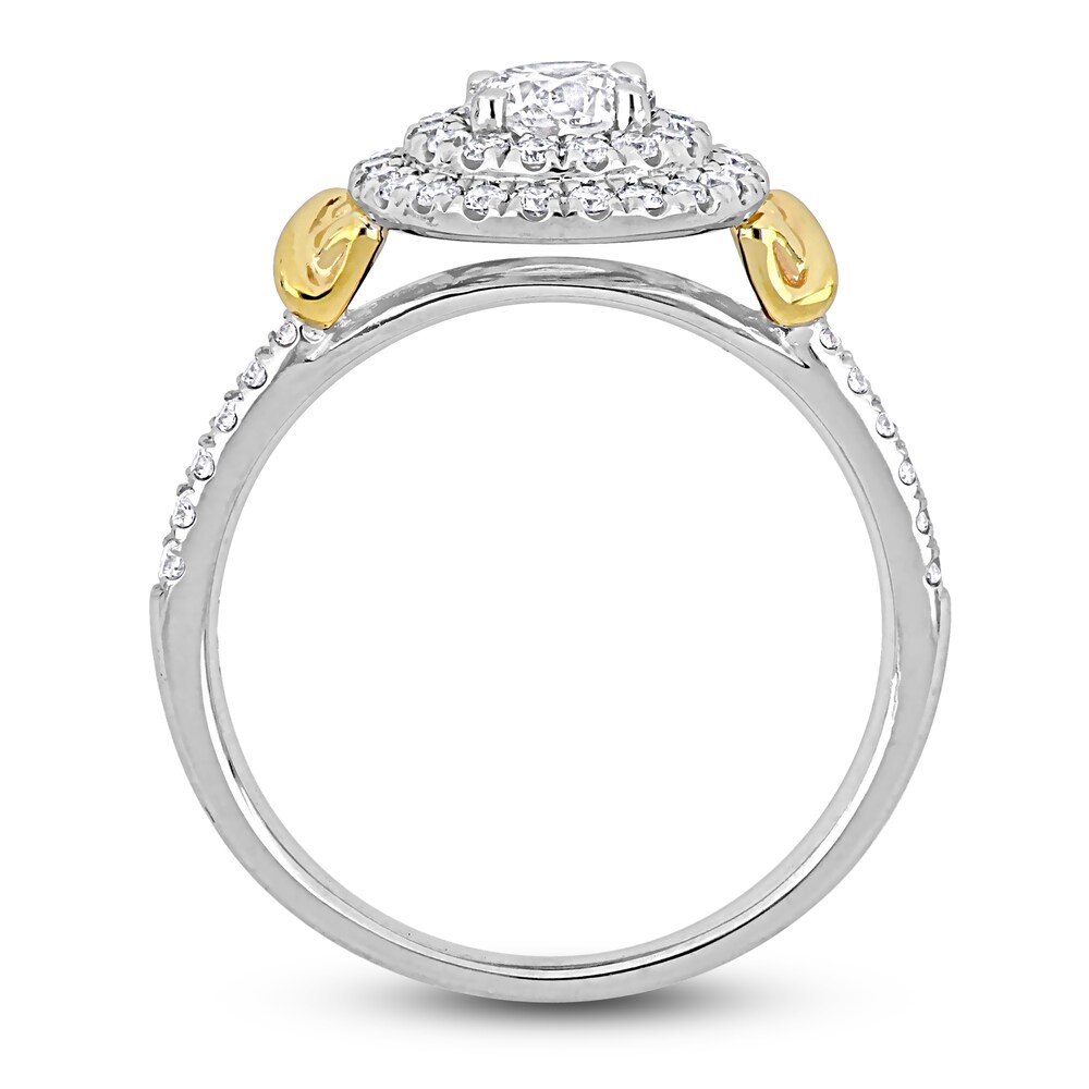 Diamond Y-Knot Engagement Ring 7/8 ct tw Round 14K Two-Tone Gold oNyeoZ69 Diamond Y-Knot Engagement Ring 7/8 ct tw Round 14K Two-Tone Gold oNyeoZ69