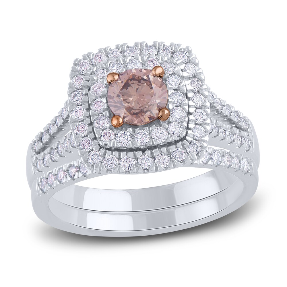 Diamond Bridal Set 1-1/4 ct tw Round 14K White Gold oOW3qrzn