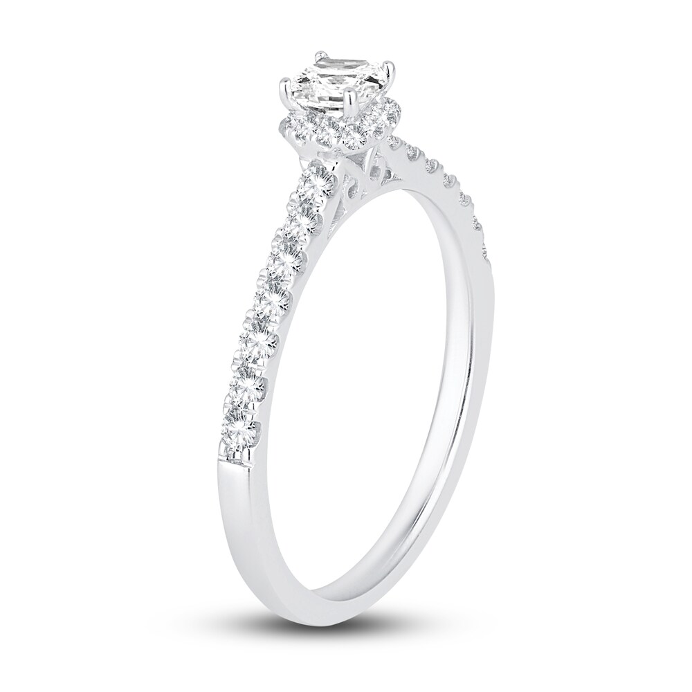 Diamond Engagement Ring 1/2 ct tw Princess/Round 14K White Gold oRINd6Kp Diamond Engagement Ring 1/2 ct tw Princess/Round 14K White Gold oRINd6Kp
