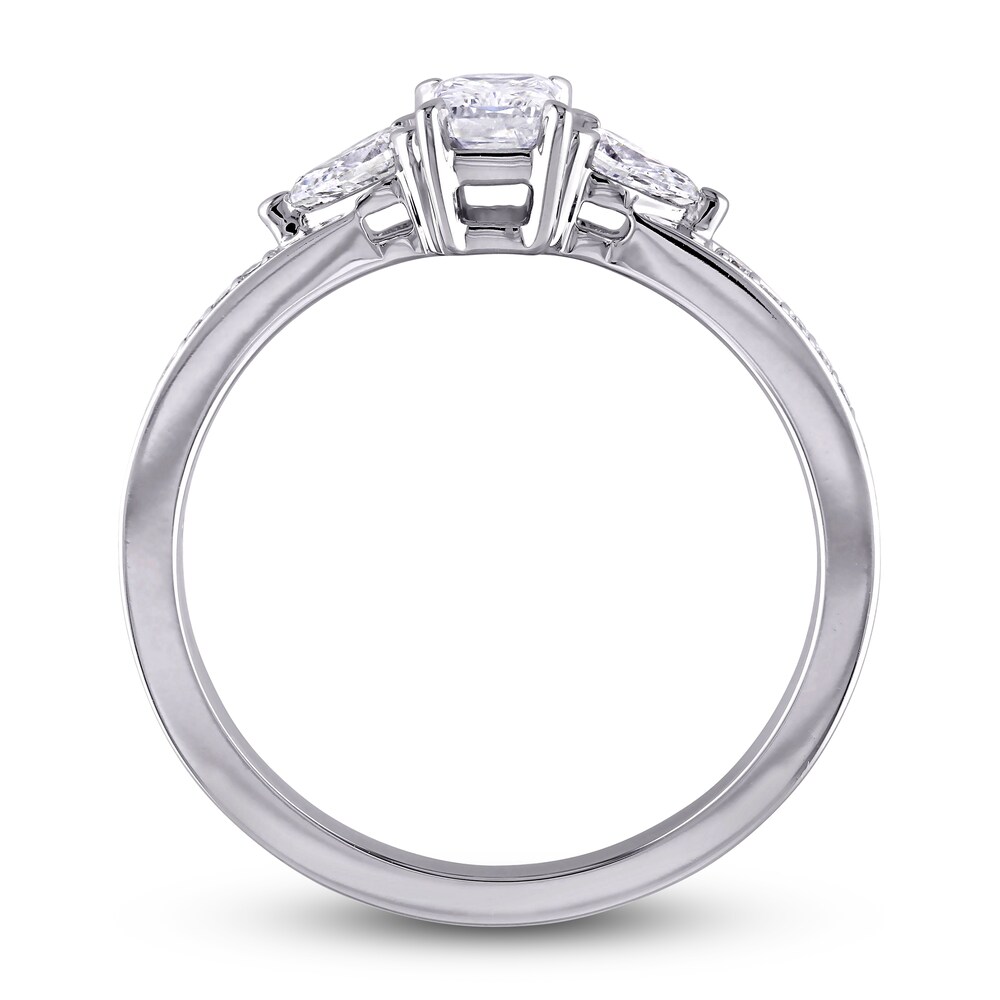 Diamond 3-Stone Engagement Ring 5/8 ct tw Radiant/Pear/ Round 14K White Gold oRlIRagT Diamond 3-Stone Engagement Ring 5/8 ct tw Radiant/Pear/ Round 14K White Gold oRlIRagT