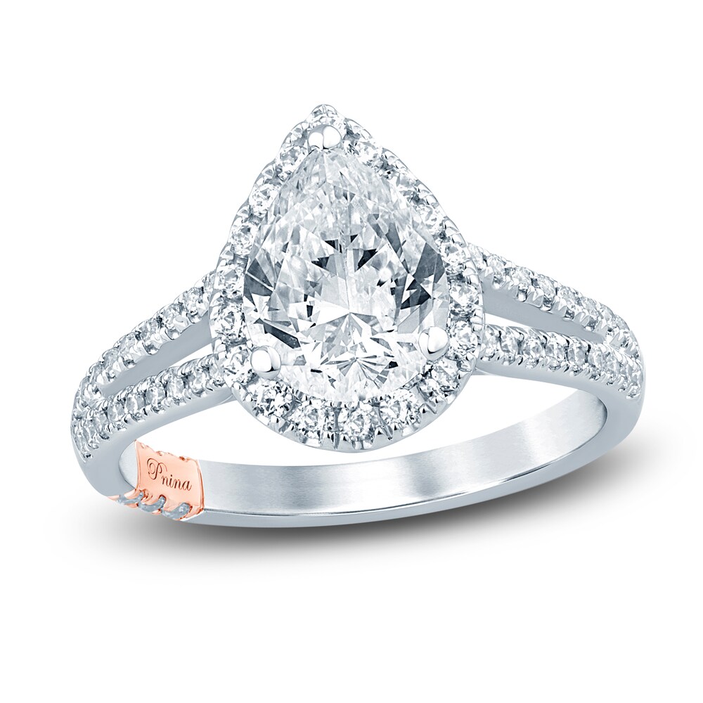 Pnina Tornai Lab-Created Diamond Engagement Ring 2-1/2 ct tw Pear/Round 14K White Gold oT3B0L3v Pnina Tornai Lab-Created Diamond Engagement Ring 2-1/2 ct tw Pear/Round 14K White Gold oT3B0L3v