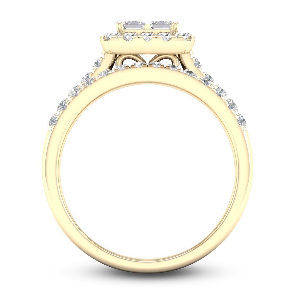 Diamond Bridal Set 1-1/4 ct tw Princess/Round 14K Yellow Gold ocPkk7nP Diamond Bridal Set 1-1/4 ct tw Princess/Round 14K Yellow Gold ocPkk7nP