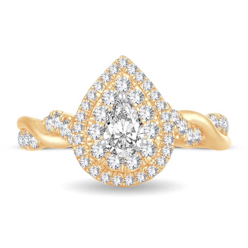 Diamond Ring 1 ct tw Pear-shaped 14K Yellow Gold okMRsdxs Diamond Ring 1 ct tw Pear-shaped 14K Yellow Gold okMRsdxs