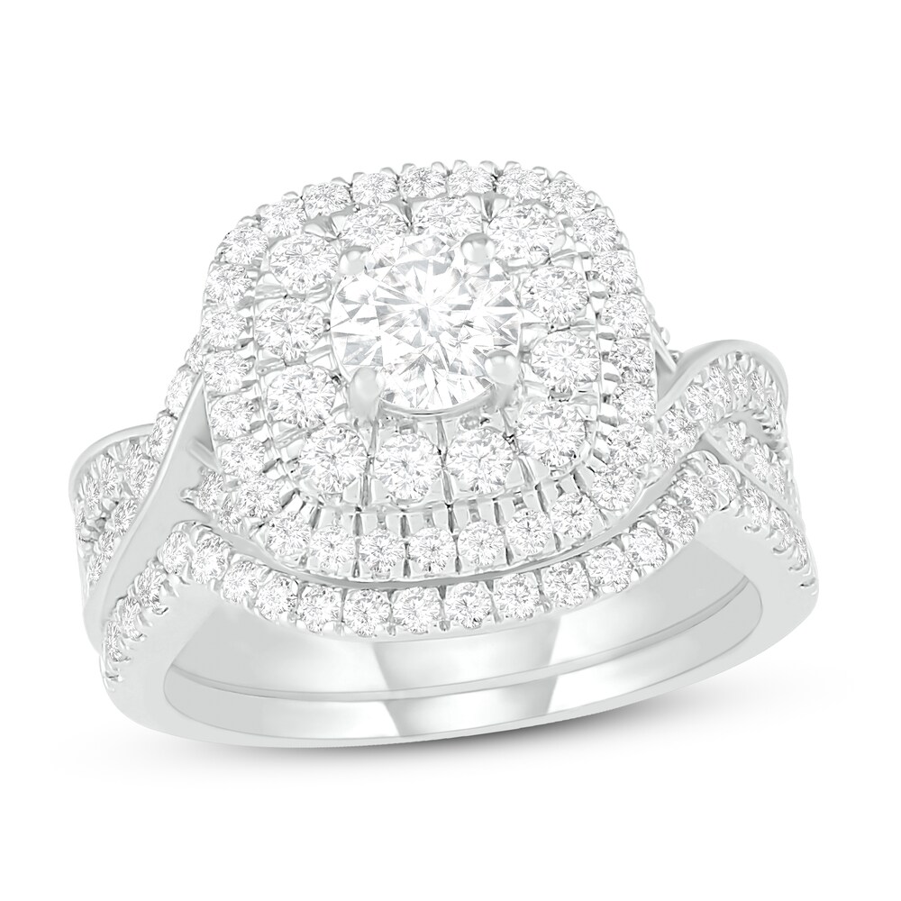 Diamond Bridal Set 1-1/2 ct tw Round 14K White Gold onCVJUoU Diamond Bridal Set 1-1/2 ct tw Round 14K White Gold onCVJUoU