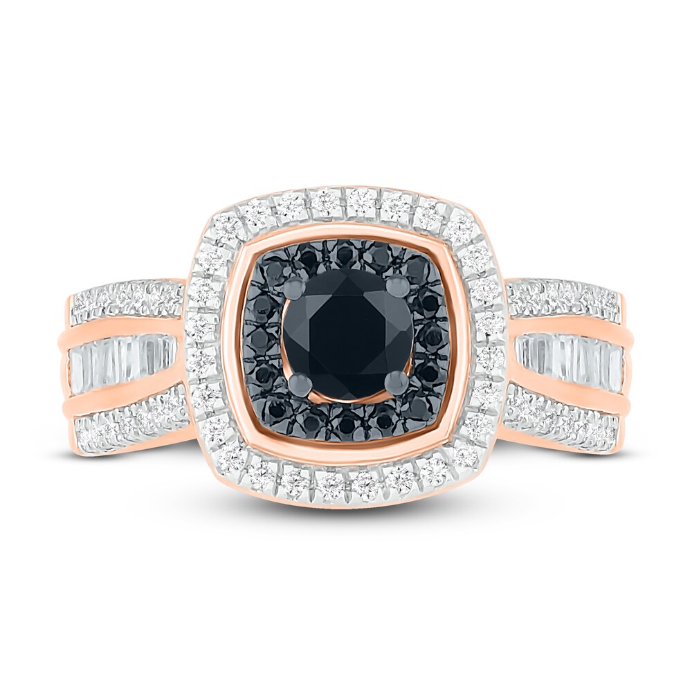 Black Diamond Engagement Ring 1 ct tw Round/Baguette 14K Rose Gold pFSi0fkL Black Diamond Engagement Ring 1 ct tw Round/Baguette 14K Rose Gold pFSi0fkL