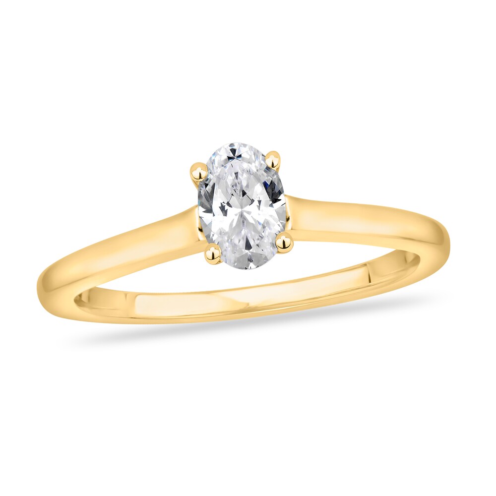 Diamond Solitaire Engagement Ring 1/2 ct tw Oval-cut 14K Yellow Gold (I2/I) pQj0E0MW Diamond Solitaire Engagement Ring 1/2 ct tw Oval-cut 14K Yellow Gold (I2/I) pQj0E0MW