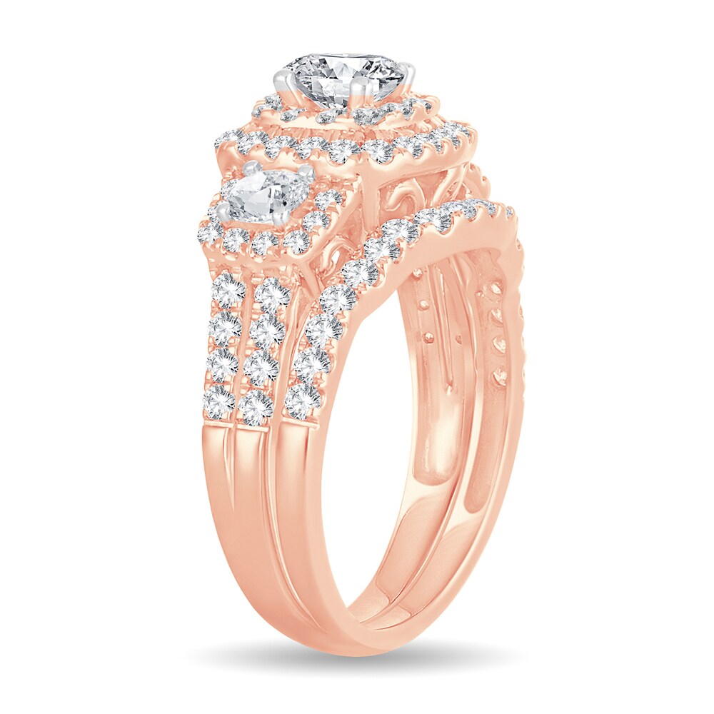 Diamond Bridal Set 2 ct tw Round-cut 14K Rose Gold pZrTFk9D Diamond Bridal Set 2 ct tw Round-cut 14K Rose Gold pZrTFk9D