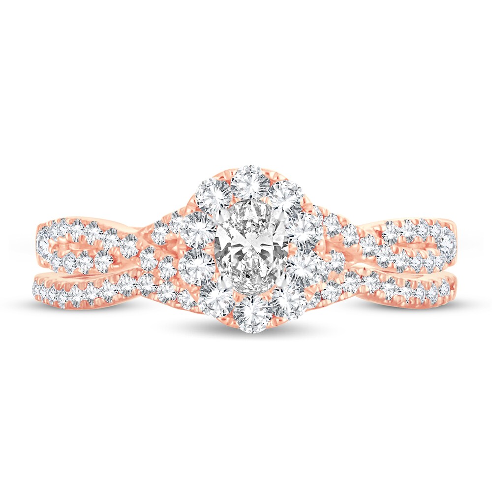 Diamond Bridal Set 3/4 ct tw Oval/Round-cut 14K Rose Gold pdC2Kfck Diamond Bridal Set 3/4 ct tw Oval/Round-cut 14K Rose Gold pdC2Kfck