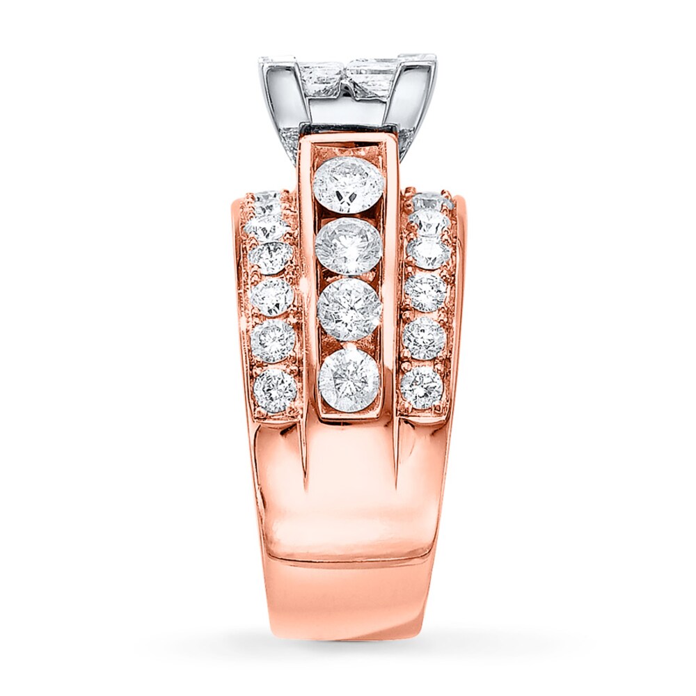Diamond Engagement Ring 3-1/2 ct tw Diamonds 14K Rose Gold psOADasP Diamond Engagement Ring 3-1/2 ct tw Diamonds 14K Rose Gold psOADasP