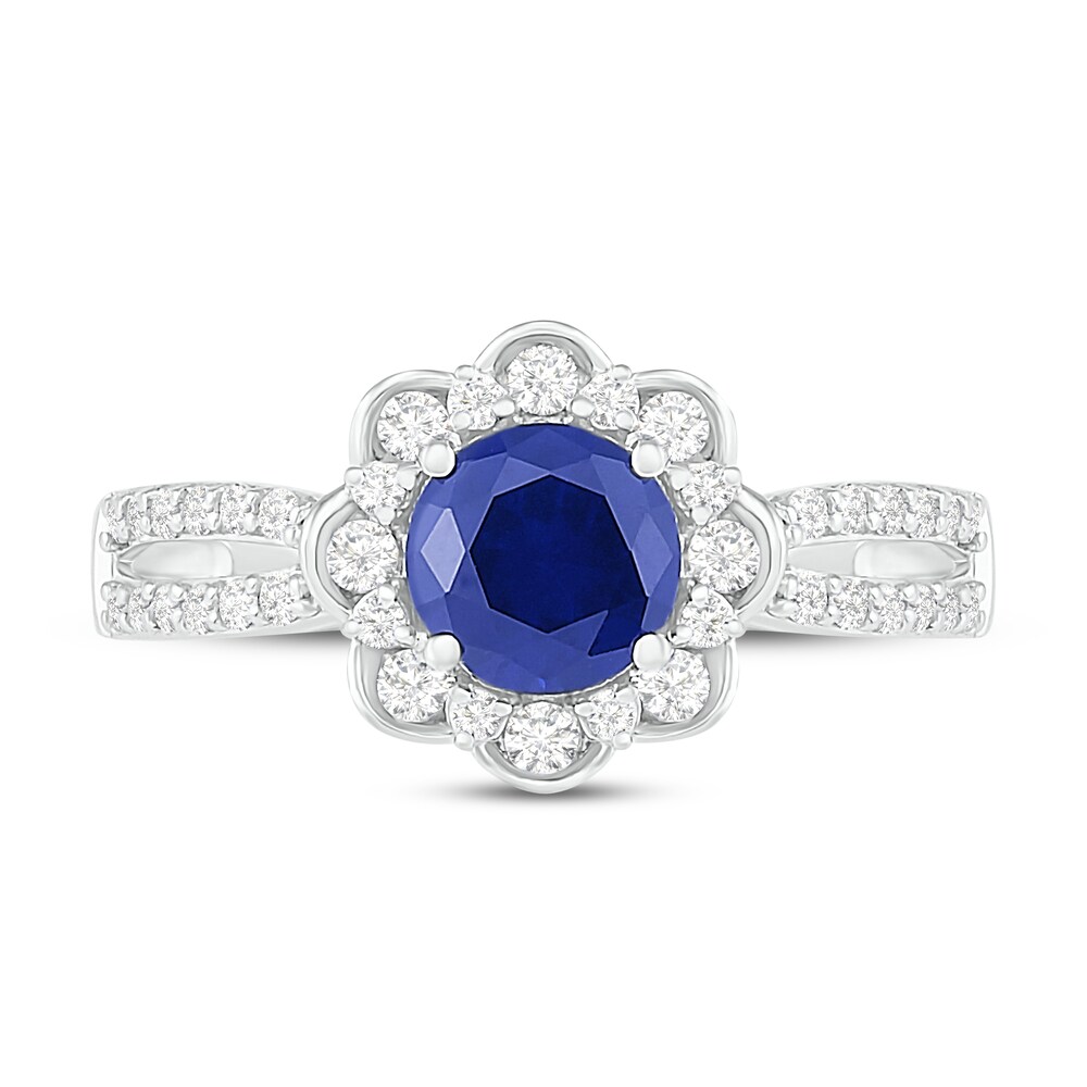 Natural Blue Sapphire Engagement Ring 3/8 ct tw Diamonds 14K White Gold q1pYgqqU Natural Blue Sapphire Engagement Ring 3/8 ct tw Diamonds 14K White Gold q1pYgqqU