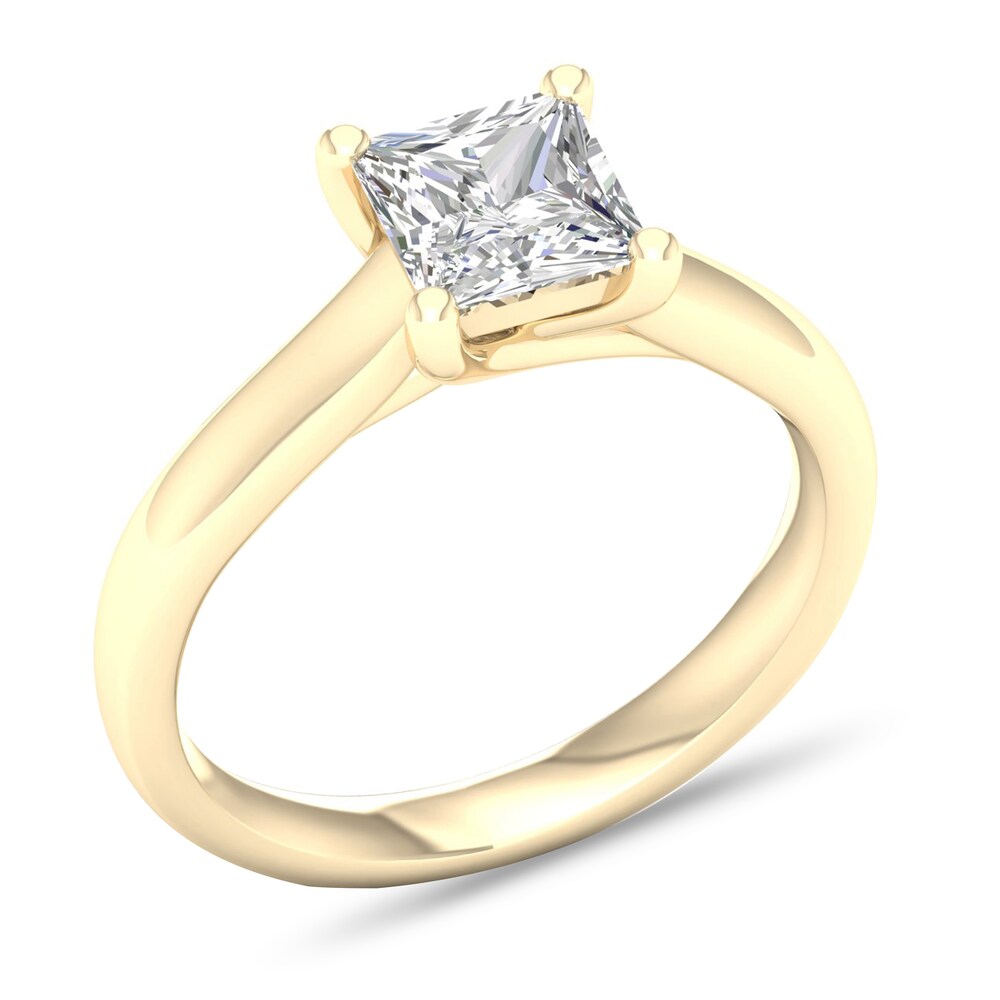 Diamond Solitaire Ring 1-1/2 ct tw Princess-cut 14K Yellow Gold (I1/I) qHYY49F9