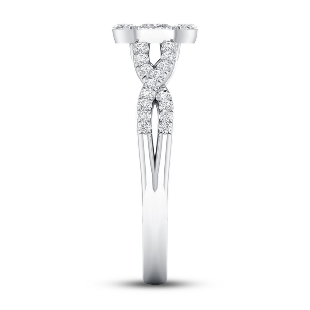 Diamond Engagement Ring 5/8 ct tw Oval/Round 14K White Gold qTyxv17n Diamond Engagement Ring 5/8 ct tw Oval/Round 14K White Gold qTyxv17n