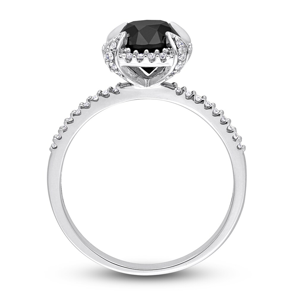 Black & White Diamond Engagement Ring 2 ct tw Round 14K White Gold qi0tNx09 Black & White Diamond Engagement Ring 2 ct tw Round 14K White Gold qi0tNx09