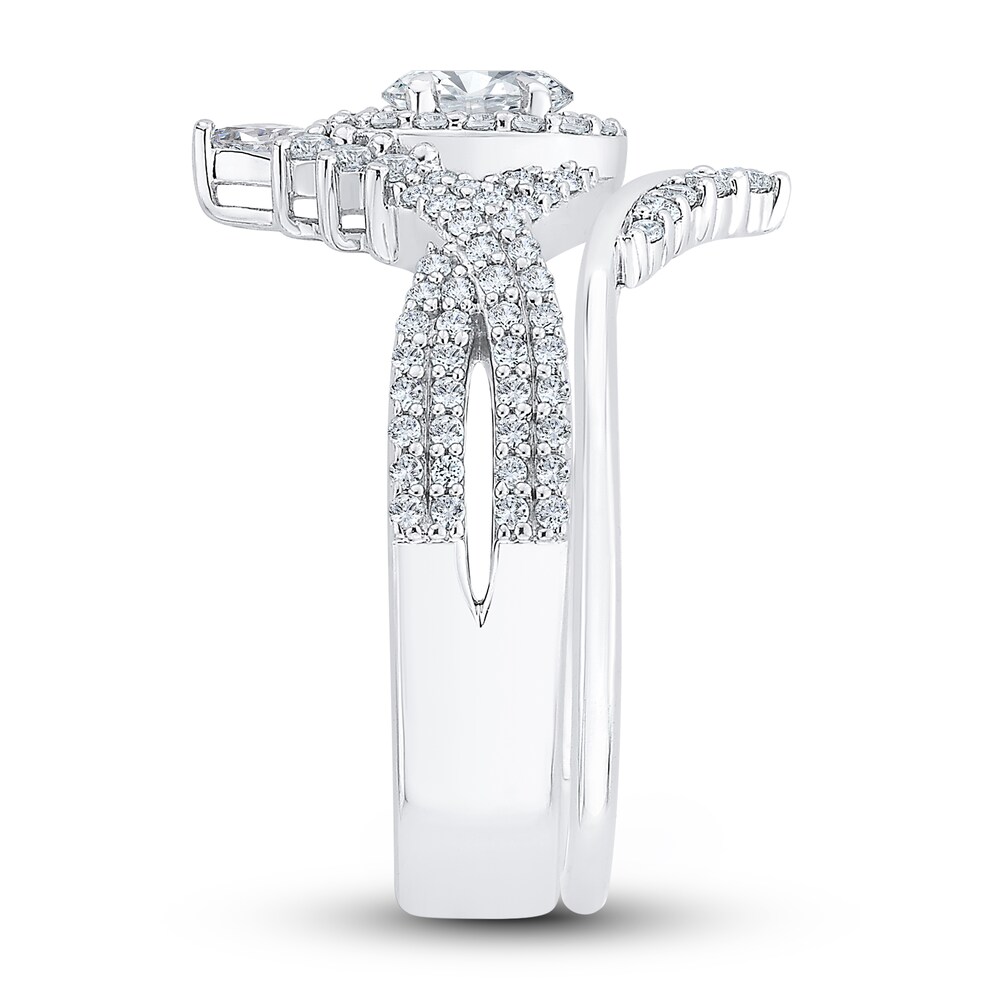 Diamond Engagement Ring 1 ct tw Oval/Round 14K White Gold qllyswd2 Diamond Engagement Ring 1 ct tw Oval/Round 14K White Gold qllyswd2