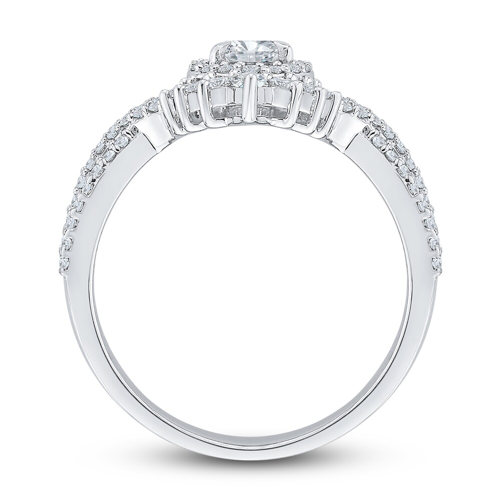 Diamond Engagement Ring 1 ct tw Oval/Round 14K White Gold qllyswd2 Diamond Engagement Ring 1 ct tw Oval/Round 14K White Gold qllyswd2