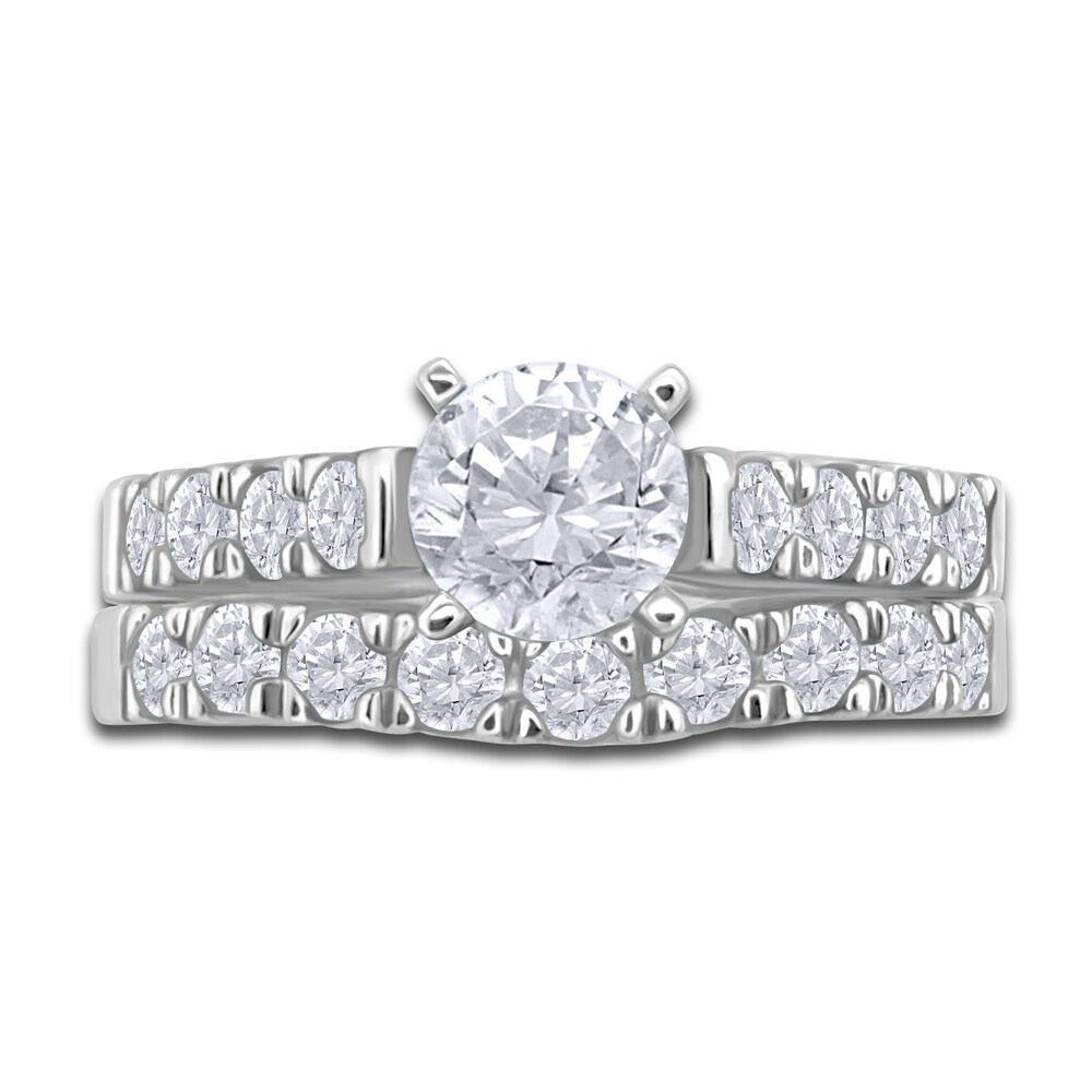 Diamond Bridal Set 1-3/8 ct tw Round 14K White Gold qpvfalWh