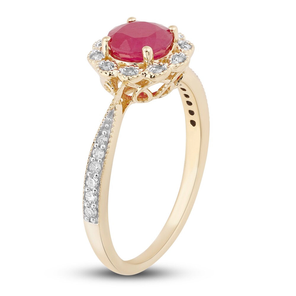 Natural Ruby Engagement Ring 1/8 ct tw Diamonds 14K Yellow Gold qx0dKBMr Natural Ruby Engagement Ring 1/8 ct tw Diamonds 14K Yellow Gold qx0dKBMr
