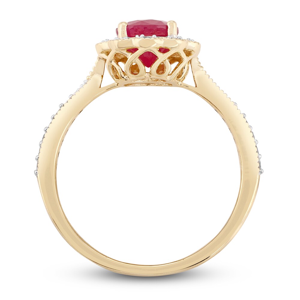 Natural Ruby Engagement Ring 1/8 ct tw Diamonds 14K Yellow Gold qx0dKBMr Natural Ruby Engagement Ring 1/8 ct tw Diamonds 14K Yellow Gold qx0dKBMr