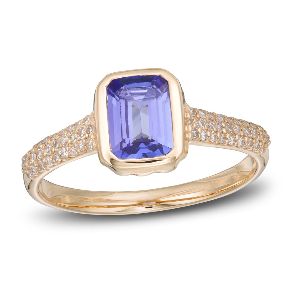 LALI Jewels Natural Tanzanite Engagement Ring 1/5 ct tw Diamonds 14K Yellow Gold qxpah518 LALI Jewels Natural Tanzanite Engagement Ring 1/5 ct tw Diamonds 14K Yellow Gold qxpah518