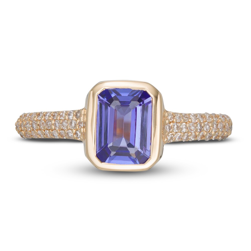 LALI Jewels Natural Tanzanite Engagement Ring 1/5 ct tw Diamonds 14K Yellow Gold qxpah518 LALI Jewels Natural Tanzanite Engagement Ring 1/5 ct tw Diamonds 14K Yellow Gold qxpah518
