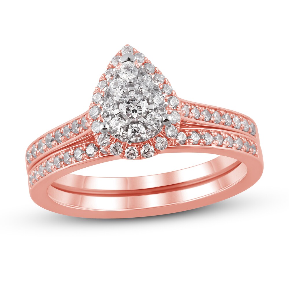 Diamond Bridal Set 1/2 ct tw Round 14K Rose Gold r0oTB0LK Diamond Bridal Set 1/2 ct tw Round 14K Rose Gold r0oTB0LK