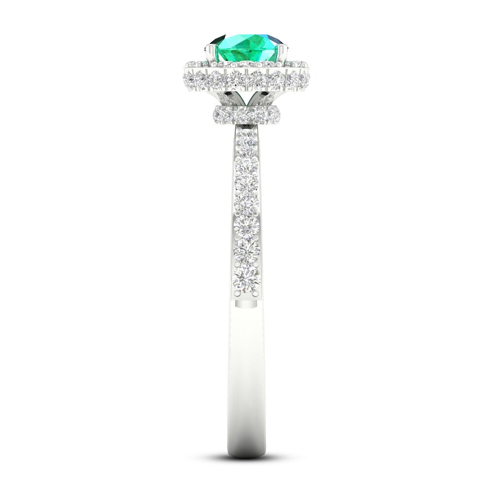 Natural Emerald Ring 3/8 ct tw Diamonds 14K White Gold r4Gd3PbC Natural Emerald Ring 3/8 ct tw Diamonds 14K White Gold r4Gd3PbC
