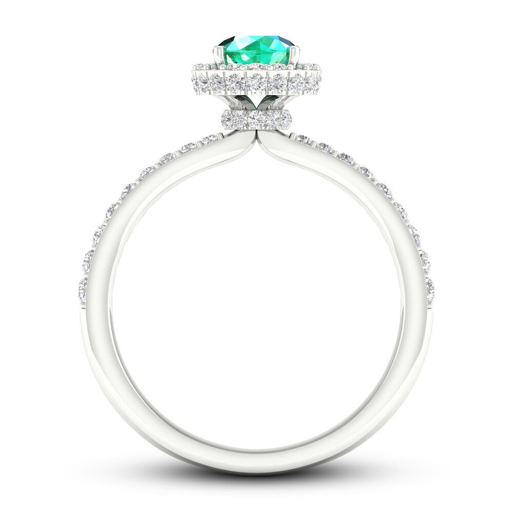Natural Emerald Ring 3/8 ct tw Diamonds 14K White Gold r4Gd3PbC Natural Emerald Ring 3/8 ct tw Diamonds 14K White Gold r4Gd3PbC