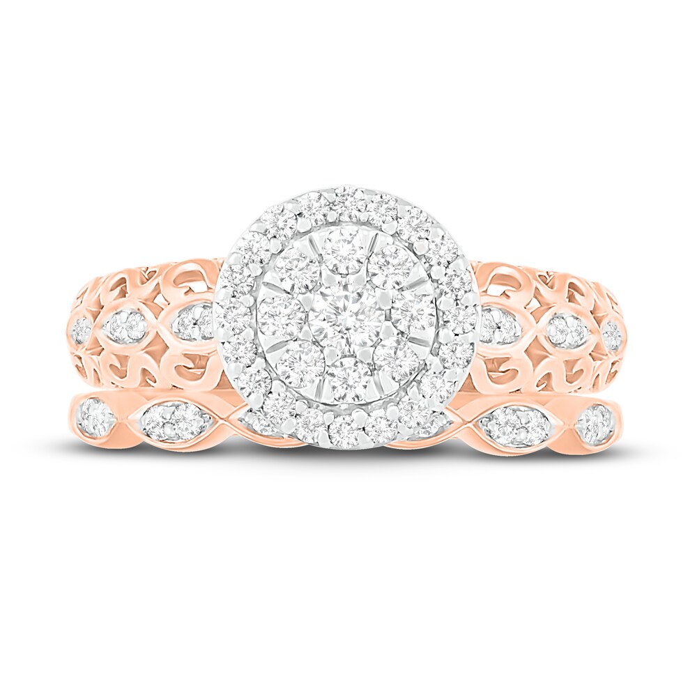 Diamond Bridal Set 3/8 ct tw Round 14K Rose Gold rbg3Bxbk Diamond Bridal Set 3/8 ct tw Round 14K Rose Gold rbg3Bxbk