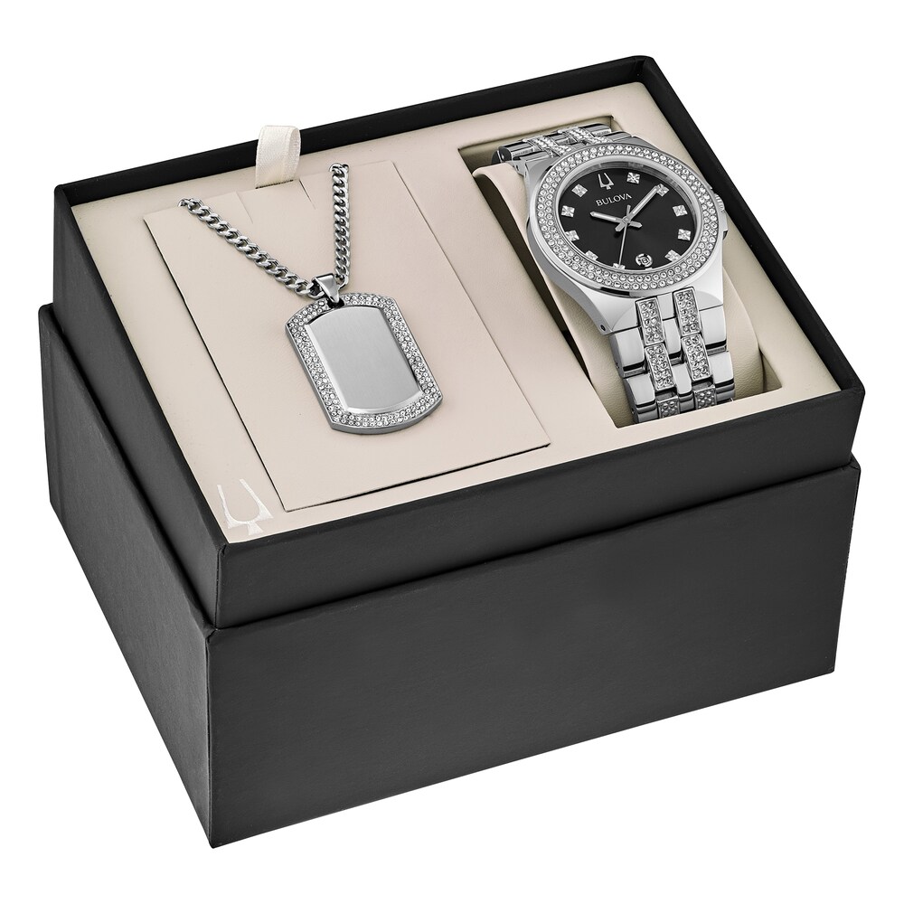 Bulova Men's Watch & Pendant Boxed Set 96K102 rm6abW1P Bulova Men's Watch & Pendant Boxed Set 96K102 rm6abW1P