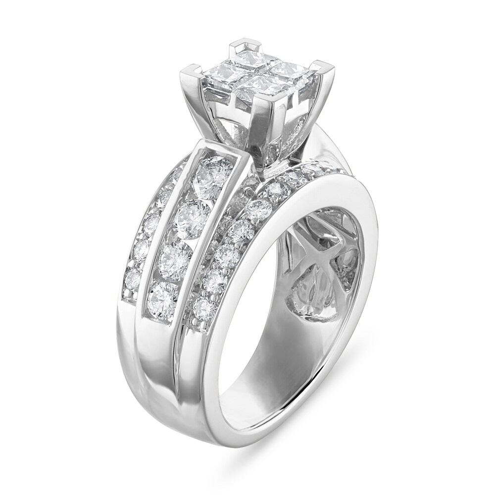 Diamond Engagement Ring 2-5/8 ct tw Princess/Round 14K White Gold rqlAf0lG Diamond Engagement Ring 2-5/8 ct tw Princess/Round 14K White Gold rqlAf0lG
