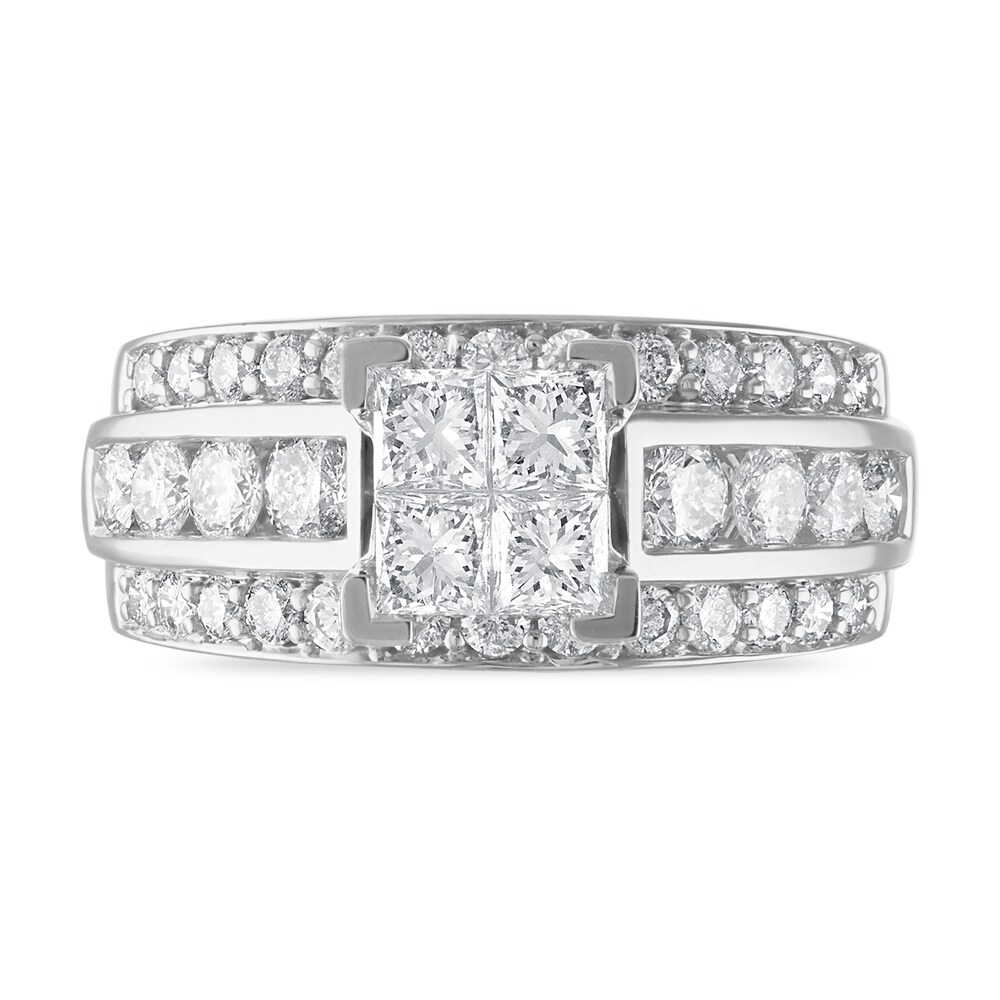 Diamond Engagement Ring 2-5/8 ct tw Princess/Round 14K White Gold rqlAf0lG Diamond Engagement Ring 2-5/8 ct tw Princess/Round 14K White Gold rqlAf0lG