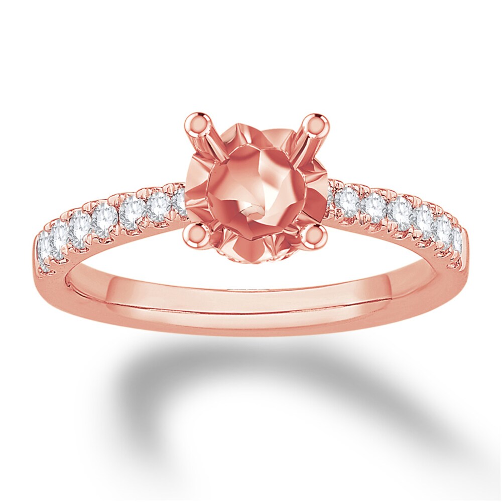 Diamond Ring Setting 1/3 ct tw Round-cut 14K Rose Gold ruXexRCd