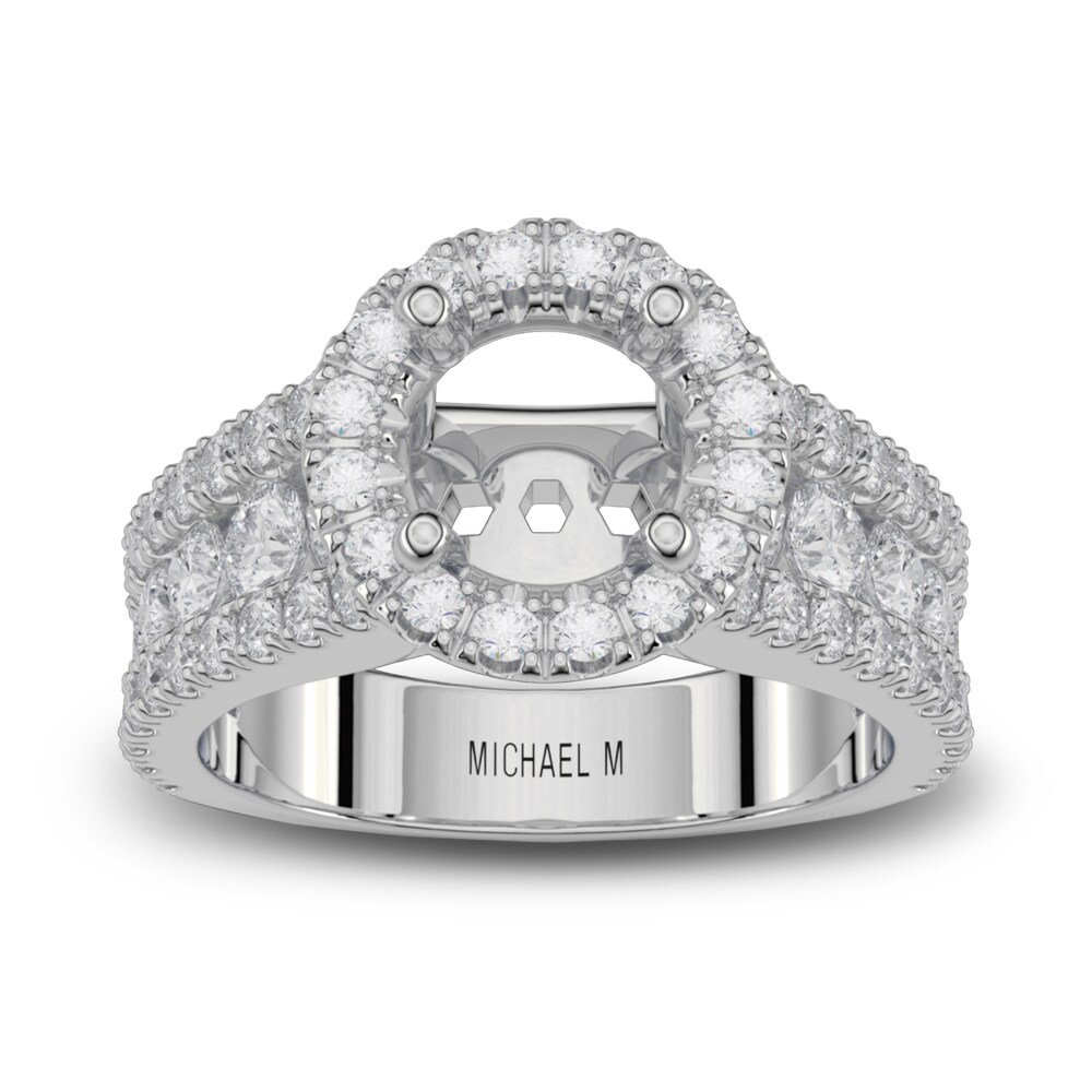 Michael M Diamond Ring Setting 1-3/8 ct tw Round 18K White Gold (Center diamond is sold separately) rxIbCiOP