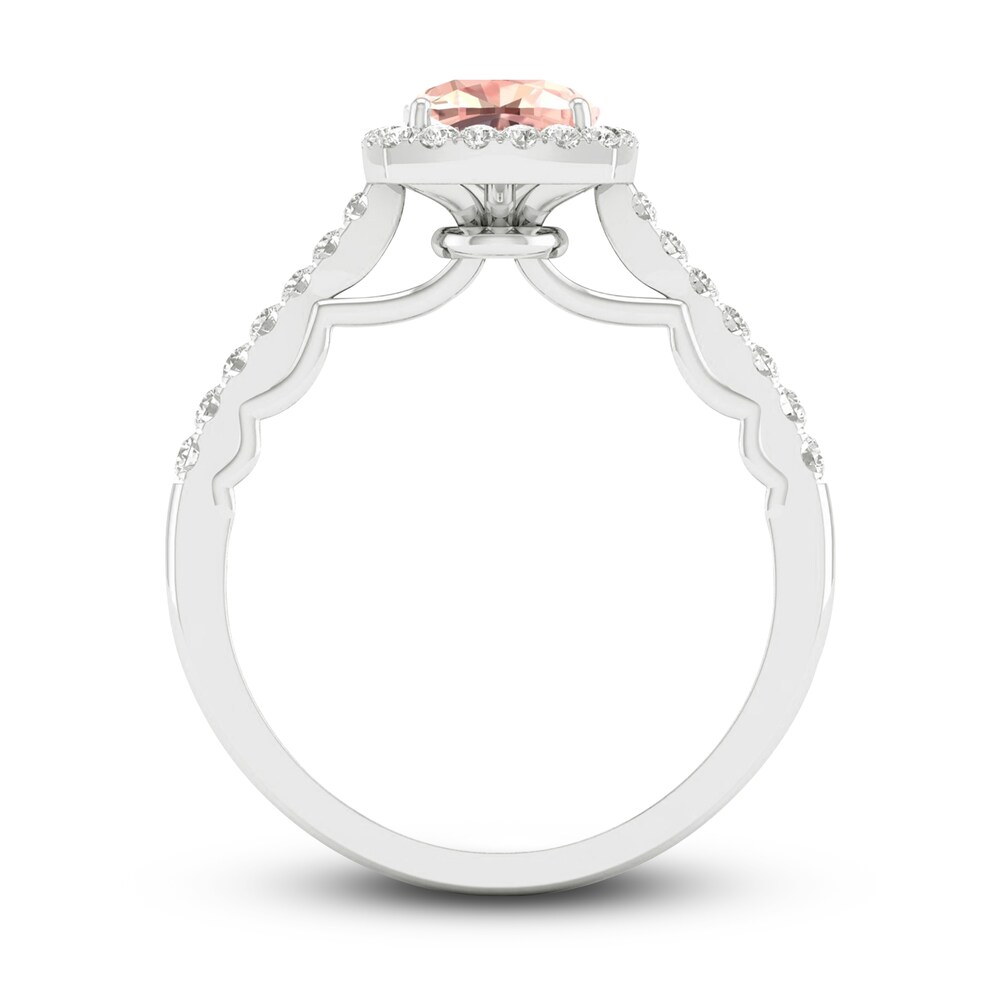 Natural Morganite Engagement Ring 1/4 ct tw Round/Cushion 14K White Gold sBxo9NN6 Natural Morganite Engagement Ring 1/4 ct tw Round/Cushion 14K White Gold sBxo9NN6