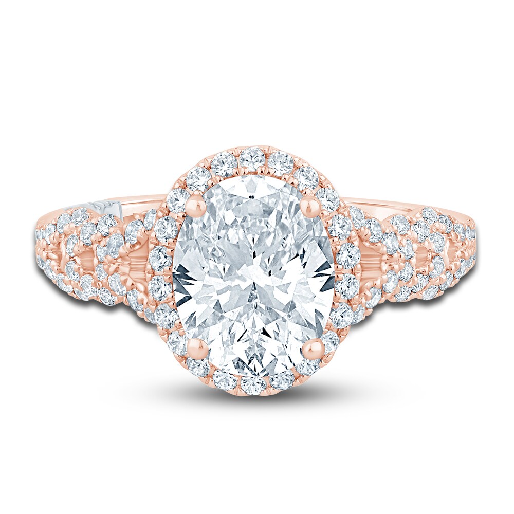Pnina Tornai Lab-Created Diamond Engagement Ring 2-3/8 ct tw Oval/Round 14K Rose Gold sELy0JNA Pnina Tornai Lab-Created Diamond Engagement Ring 2-3/8 ct tw Oval/Round 14K Rose Gold sELy0JNA