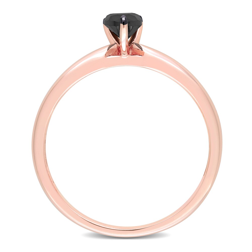 Black Diamond Solitaire Engagement Ring 1/2 ct tw Pear-shaped 14K Rose Gold sIDXx73x Black Diamond Solitaire Engagement Ring 1/2 ct tw Pear-shaped 14K Rose Gold sIDXx73x