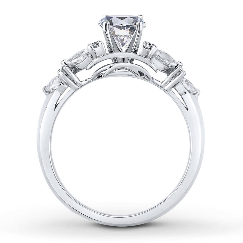 Diamond Ring Setting 3/4 ct tw Round/Marquise 14K White Gold sJioktmt Diamond Ring Setting 3/4 ct tw Round/Marquise 14K White Gold sJioktmt