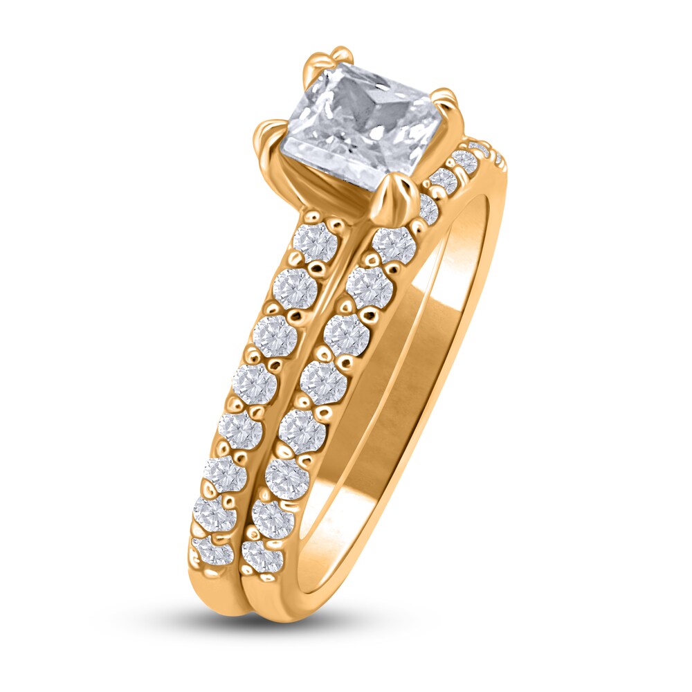 Diamond Bridal Set 1-3/8 ct tw Princess/Round 14K Yellow Gold sPs0jaXv Diamond Bridal Set 1-3/8 ct tw Princess/Round 14K Yellow Gold sPs0jaXv