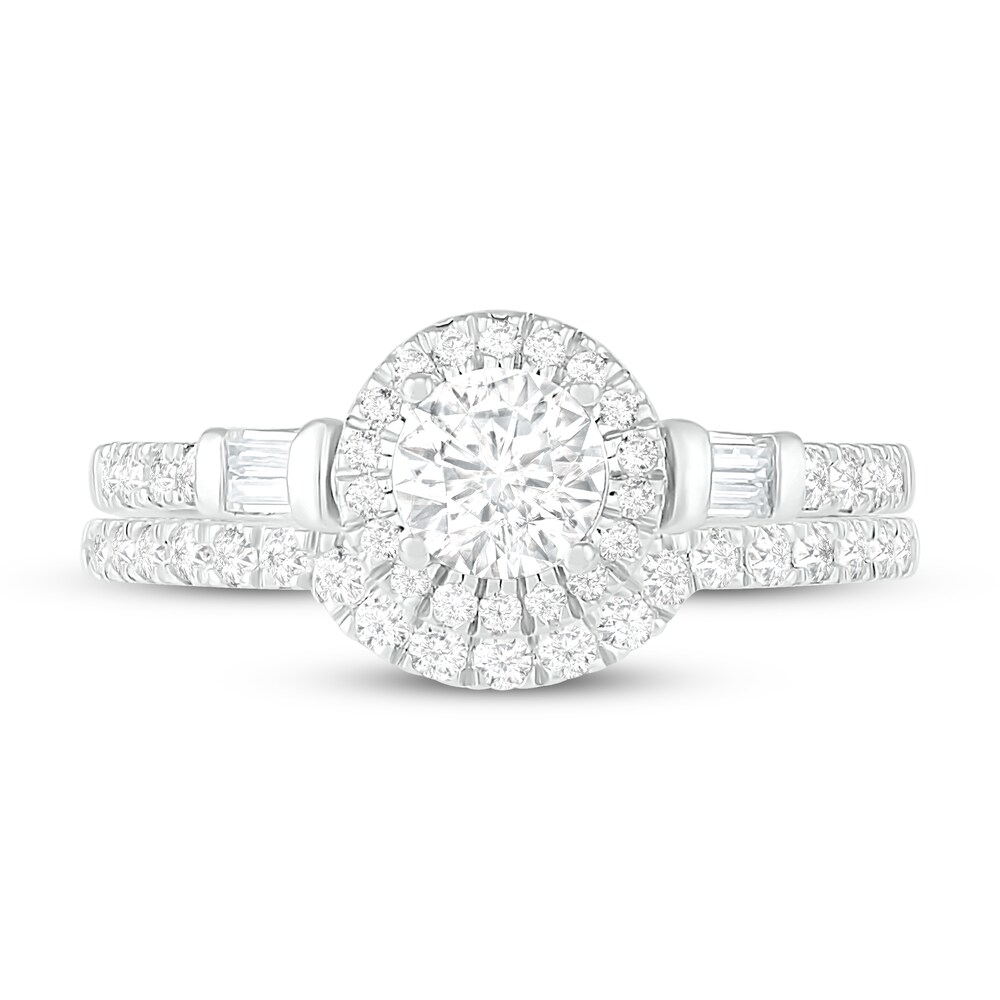 Diamond Bridal Set 1 ct tw Round/Baguette 14K White Gold sSsqErkS