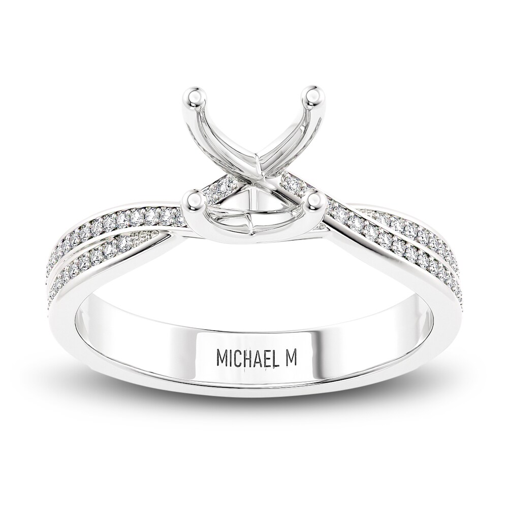 Michael M Diamond Engagement Ring Setting 1/5 ct tw Round 18K White Gold (Center diamond is sold separately) t2Czclto Michael M Diamond Engagement Ring Setting 1/5 ct tw Round 18K White Gold (Center diamond is sold separately) t2Czclto