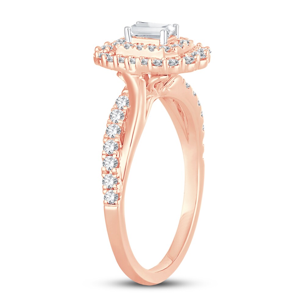 Diamond Ring 3/4 ct tw Emerald-cut 14K Rose Gold tHJ3fwB0 Diamond Ring 3/4 ct tw Emerald-cut 14K Rose Gold tHJ3fwB0