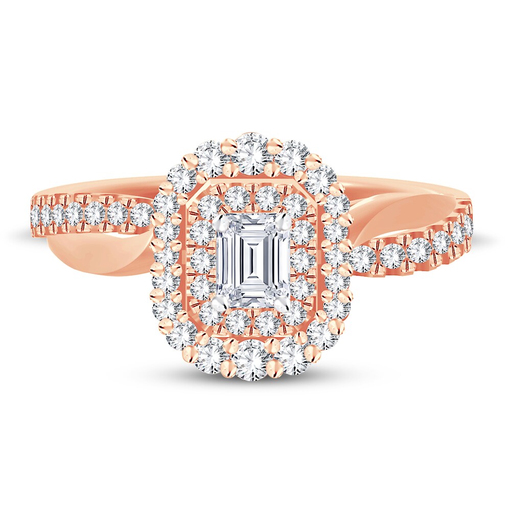 Diamond Ring 3/4 ct tw Emerald-cut 14K Rose Gold tHJ3fwB0 Diamond Ring 3/4 ct tw Emerald-cut 14K Rose Gold tHJ3fwB0