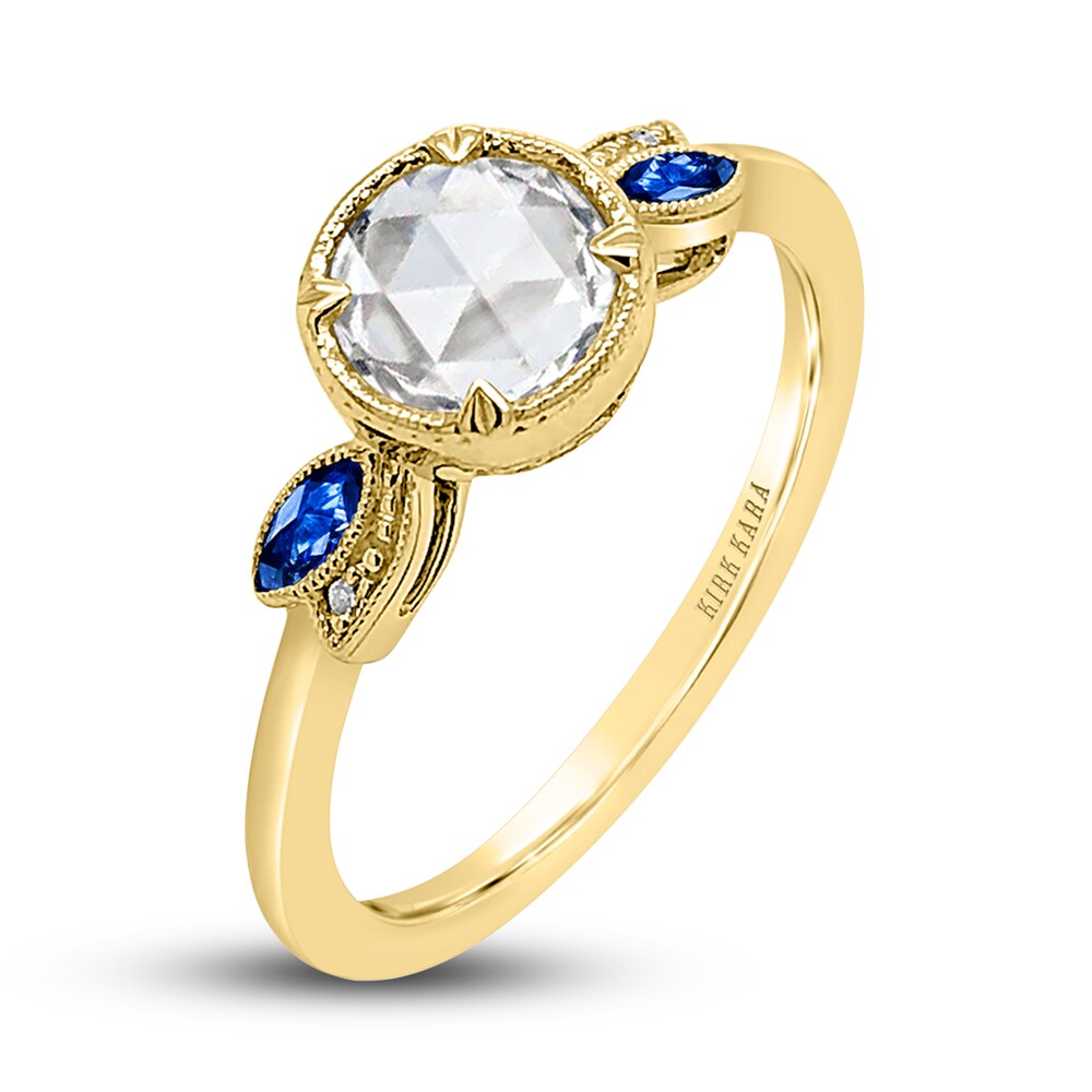 Kirk Kara Natural Blue Sapphire Engagement Ring 1/2 ct tw Rose-cut 14K Yellow Gold tI2UZW7G Kirk Kara Natural Blue Sapphire Engagement Ring 1/2 ct tw Rose-cut 14K Yellow Gold tI2UZW7G