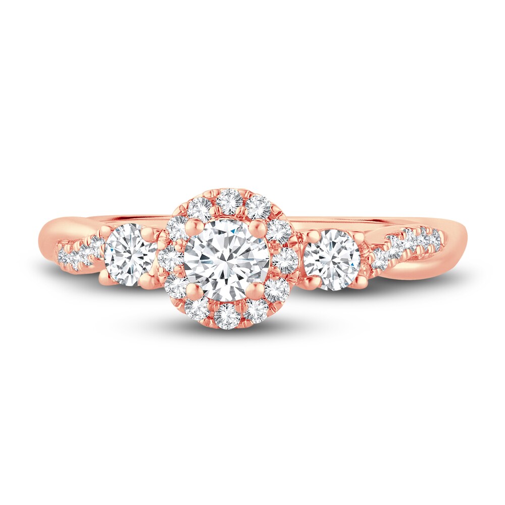 Diamond Halo Ring 3/8 ct tw Round 14K Rose Gold tLqnjVqX Diamond Halo Ring 3/8 ct tw Round 14K Rose Gold tLqnjVqX