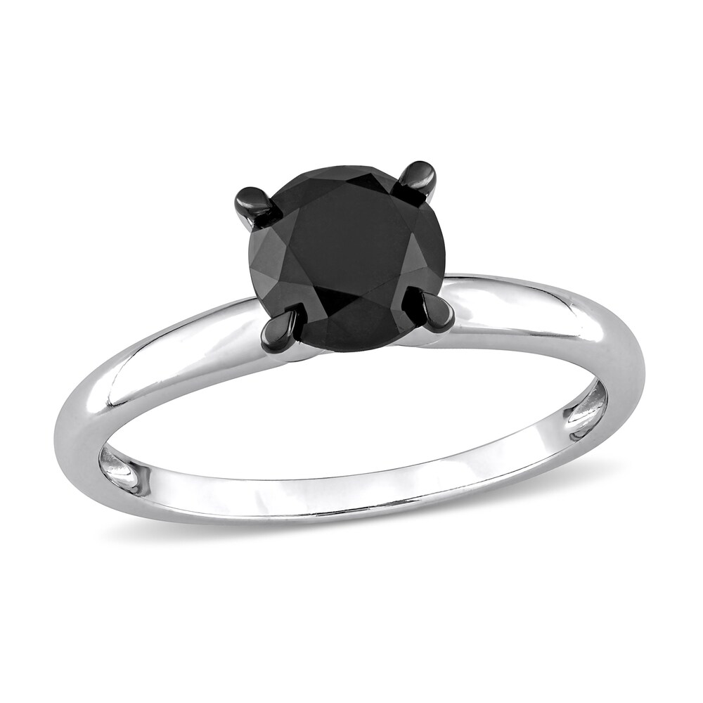 Black Diamond Solitaire Engagement Ring 1-1/2 ct tw Round-cut 14K White Gold tQuWCqSq Black Diamond Solitaire Engagement Ring 1-1/2 ct tw Round-cut 14K White Gold tQuWCqSq