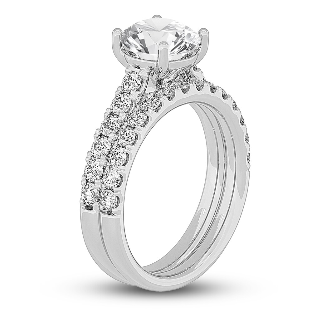 Lab-Created Diamond Bridal Set 3 ct tw Round 14K White Gold tjeEYlmn Lab-Created Diamond Bridal Set 3 ct tw Round 14K White Gold tjeEYlmn